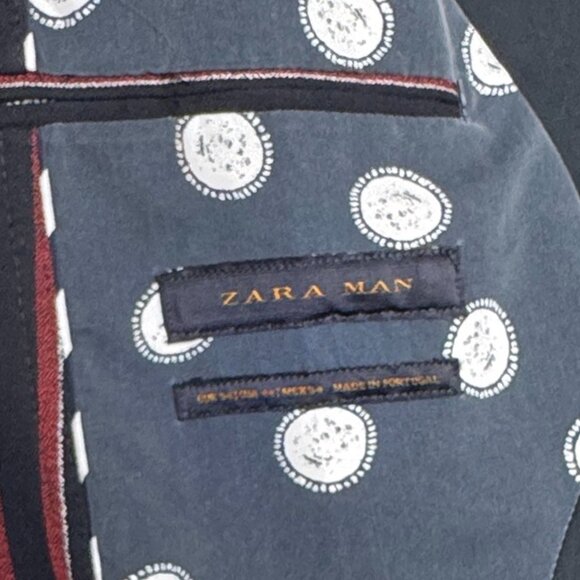 ZARA MAN FULLY LINED BURGUNDY STRIPED SUIT BLAZER 44R BRITISH BESPOKE - Picture 7 of 10